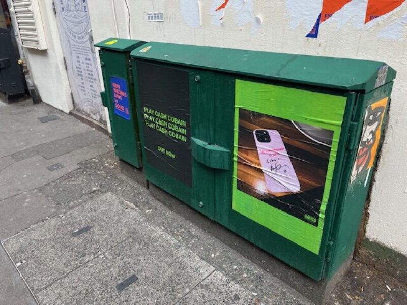 Fly posting in Greek Street